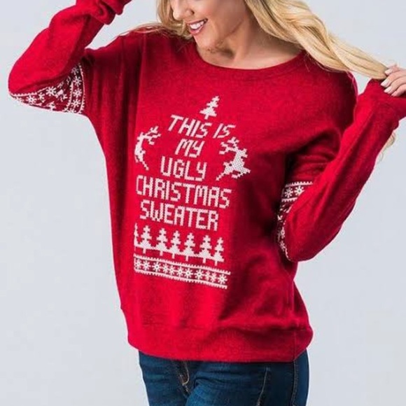 Spadehill Holiday Ugly Christmas Sweater T Shirt Red - Picture 16 of 16